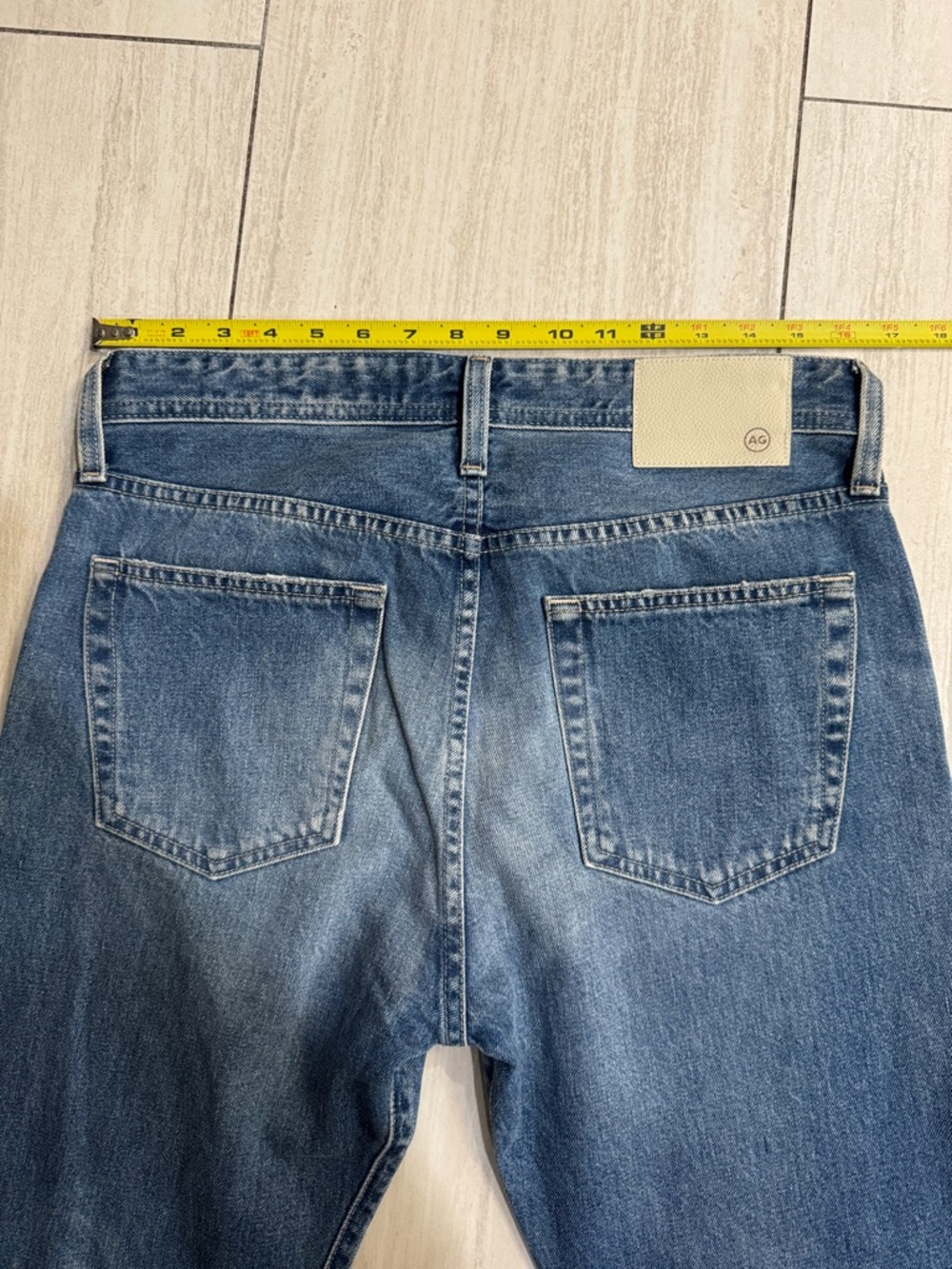 Ag Adriano Goldschmied Men's Straight Leg Denim Jeans - Blue Wash - Picture 5 of 9